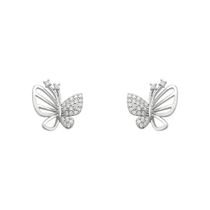 Zircon Butterfly Stud Earrings