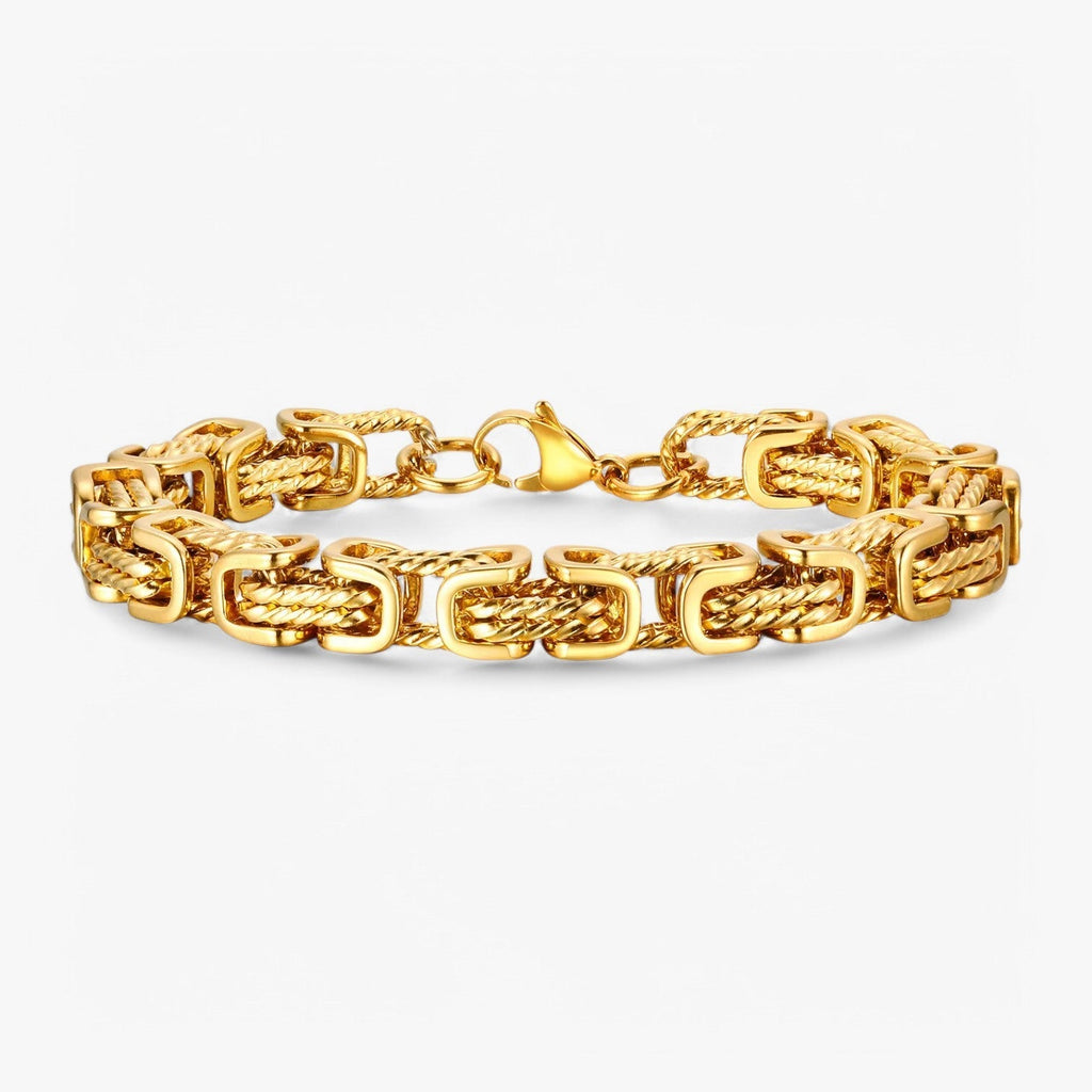 Byzantijnse schakelarmband van roestvrij staal, 19 cm