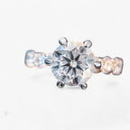 Moissanietring in S925 zilver met verborgen halo