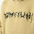 Knitted Hooded Jumper with Centipede Motif Down the Back