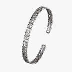 Zilverkleurige bangle met wolkendetail