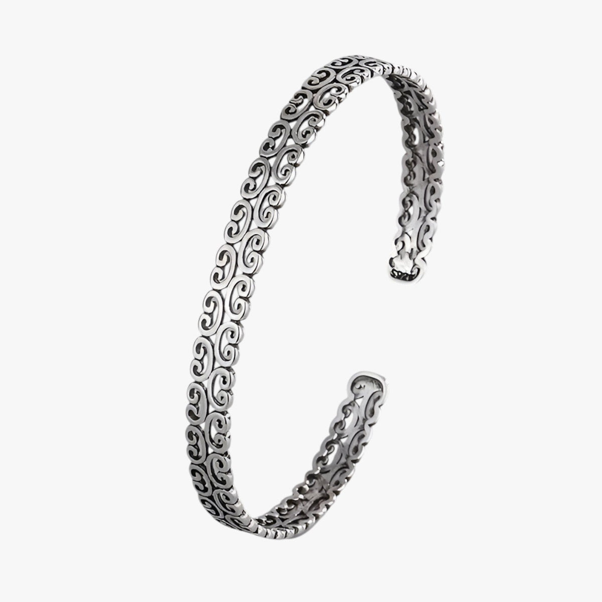 Zilverkleurige bangle met wolkendetail
