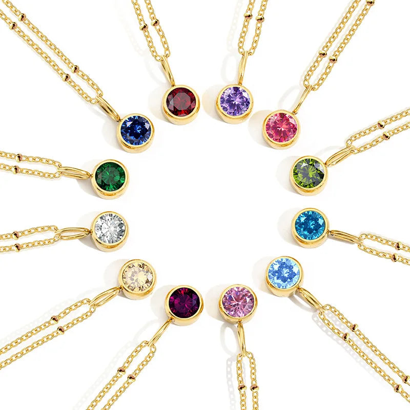 Fijne geboortesteenketting met kralenketting