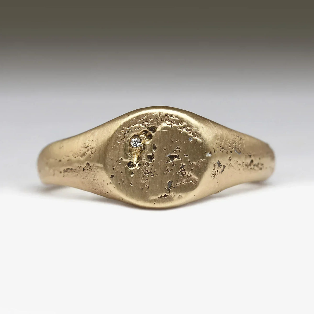 Vintage-Style Gold-Tone Seal Ring