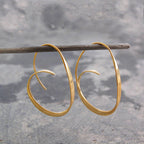 Spiral Wave Hoop Earrings in Two Tones