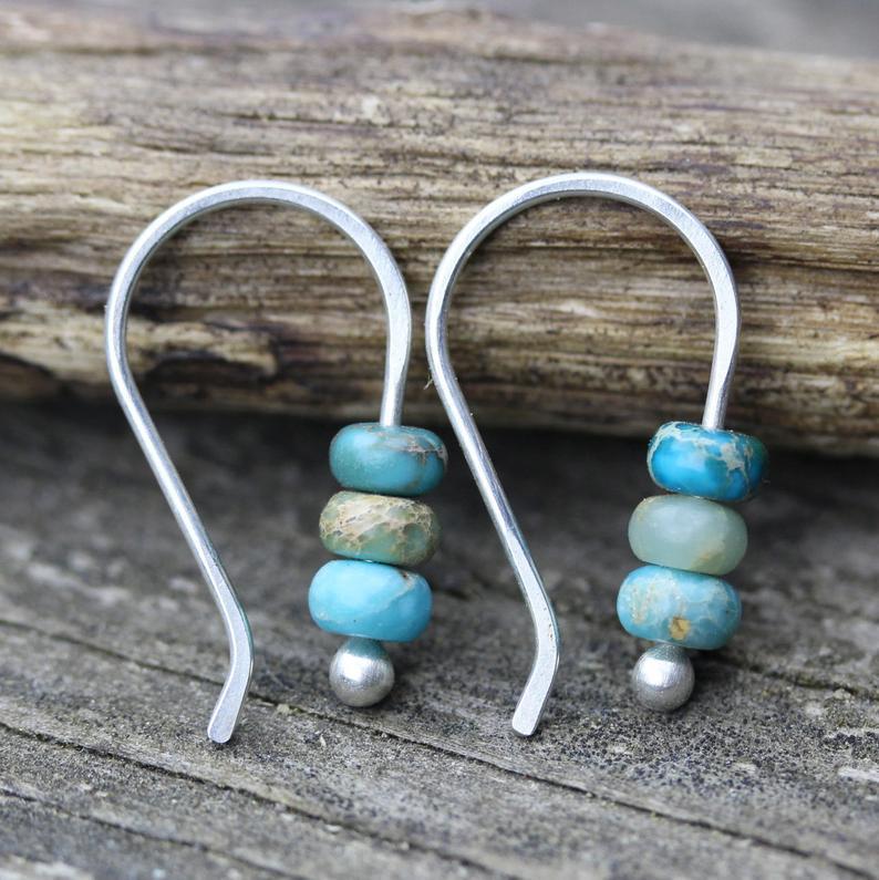 Turquoise and Pearl Earrings