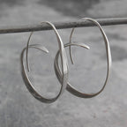 Spiral Wave Hoop Earrings in Two Tones