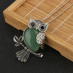 Crystal Owl Pendant Necklace in Many Stones
