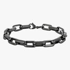 Zware stalen armband met brede schakels