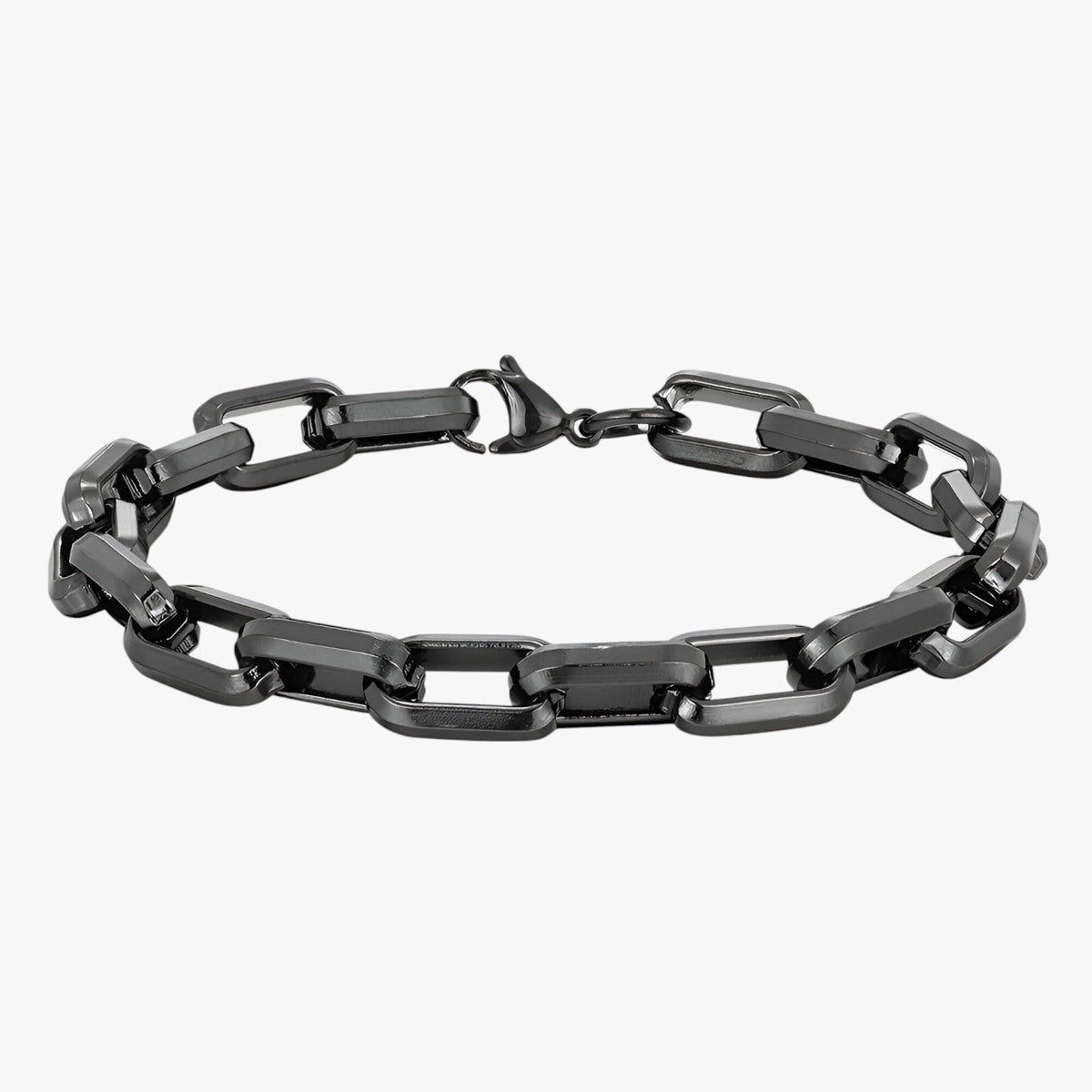 Zware stalen armband met brede schakels