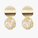 Braided Gold-Tone Hoop Earrings with Vintage Finish