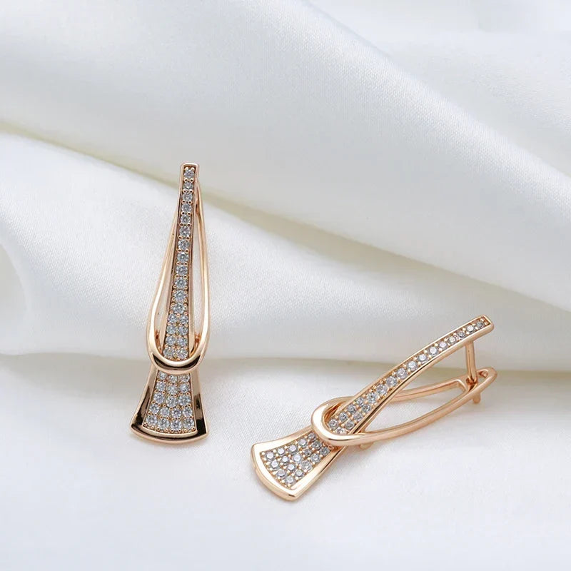 Layered Crystal Earrings in Gold Tone