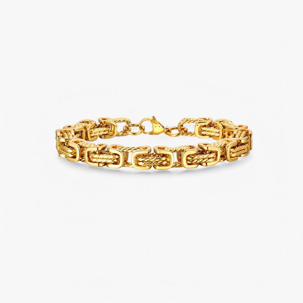 Byzantijnse schakelarmband van roestvrij staal, 19 cm