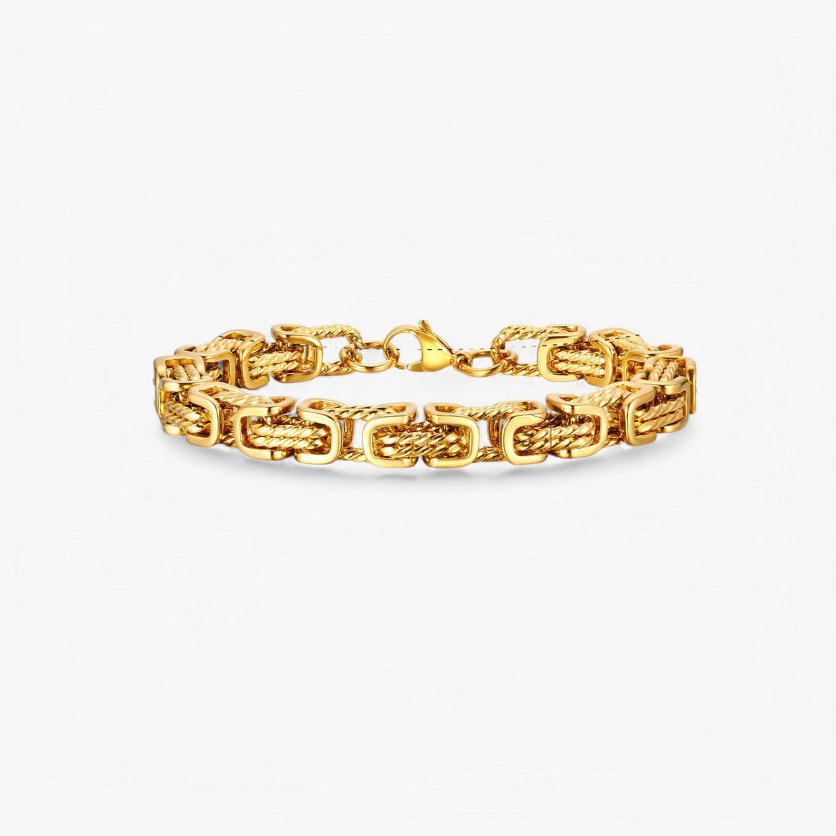 Byzantijnse schakelarmband van roestvrij staal, 19 cm