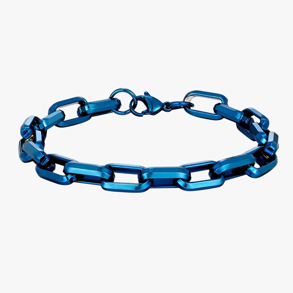 Zware stalen armband met brede schakels