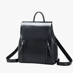 Slim Durable Leather Backpack for School and Work