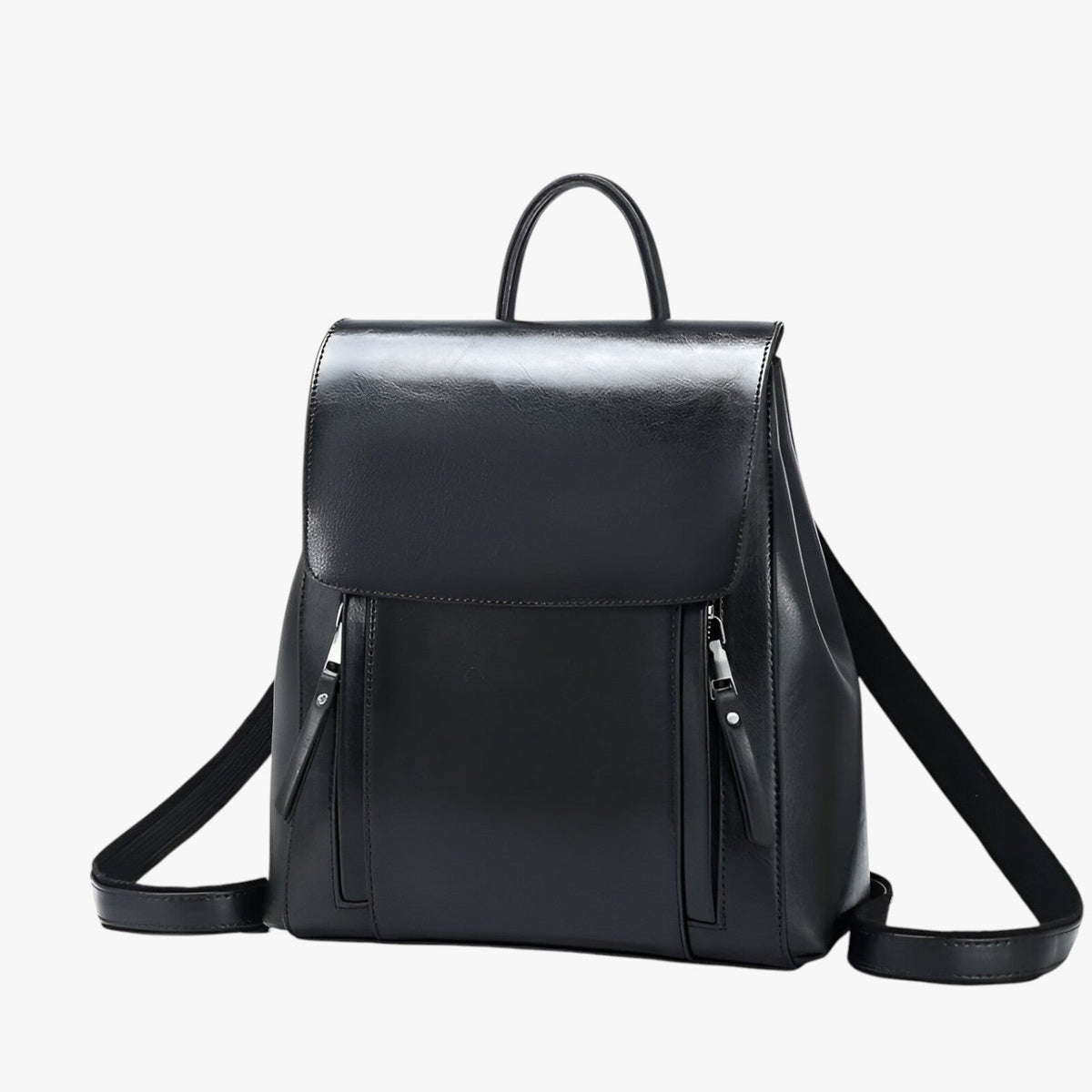 Slim Durable Leather Backpack for School and Work
