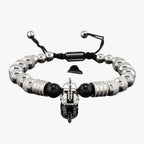 Beaded Bracelet with Spartan Helmet Charm