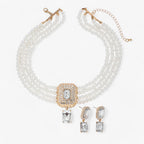 Multi-Layer Pearl Necklace and Earring Set