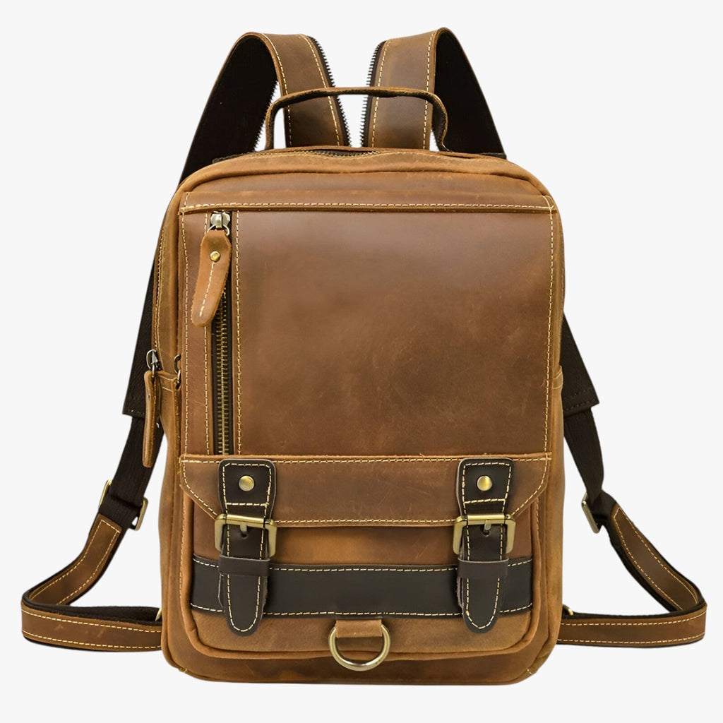 Vintage Leather Convertible Backpack and Shoulder Bag