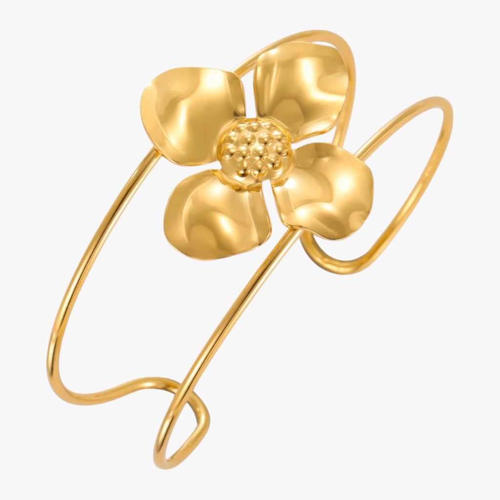 Flower Motif Bracelet in Waterproof Stainless Steel
