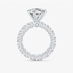 Moissanietring in S925 zilver met verborgen halo