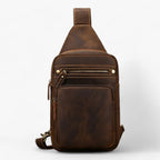 Men's Genuine Cowhide Leather Tablet Satchel Bag