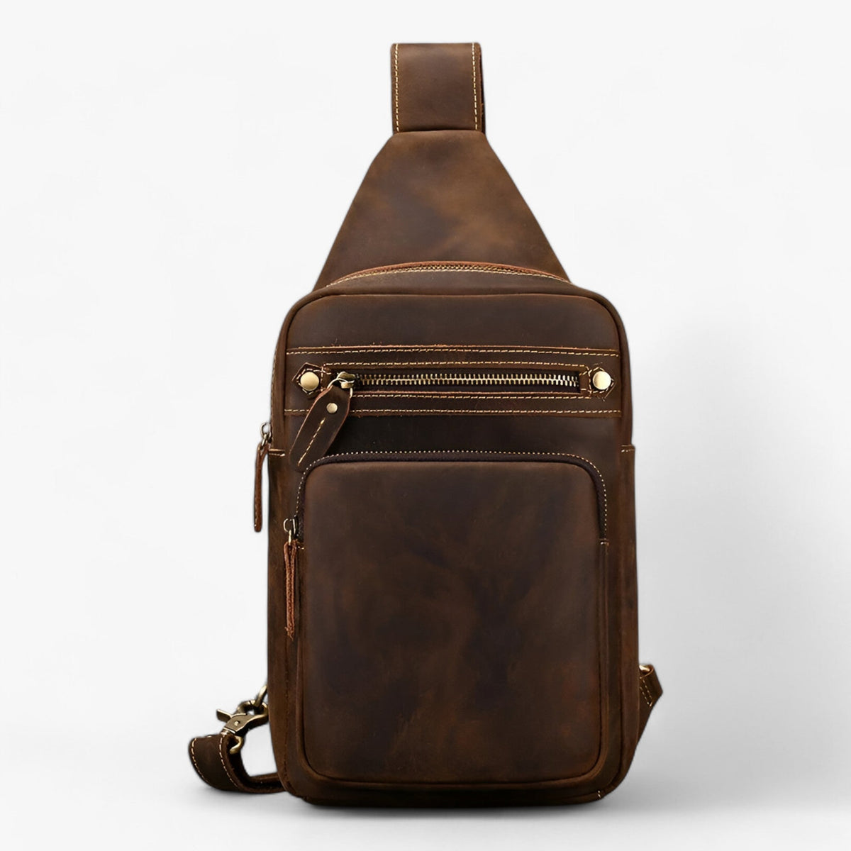 Men's Genuine Cowhide Leather Tablet Satchel Bag