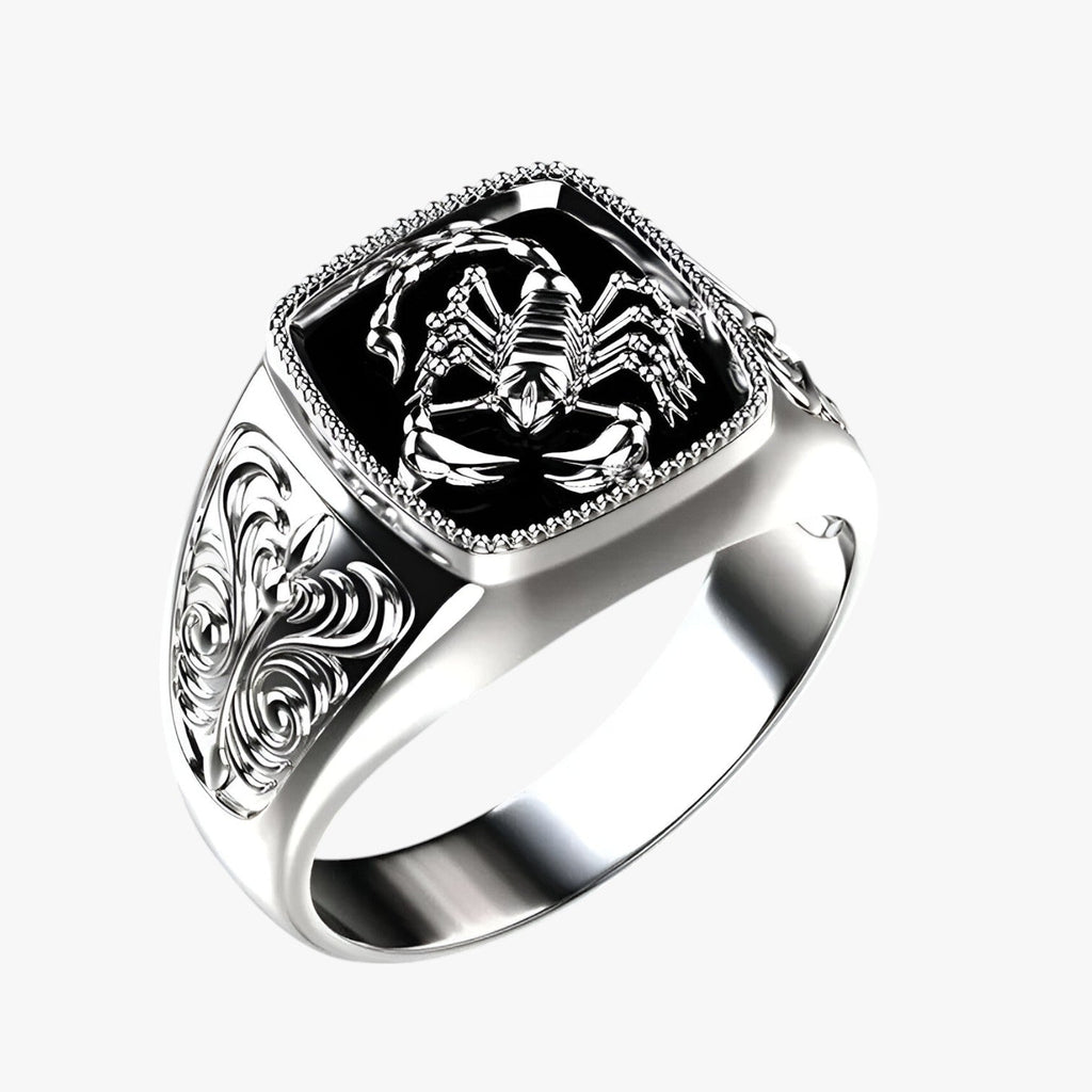 Scorpion Ring in Silver-Tone Stainless Steel