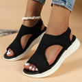 Knit Open Toe Sport Sandals with Contrast Sole