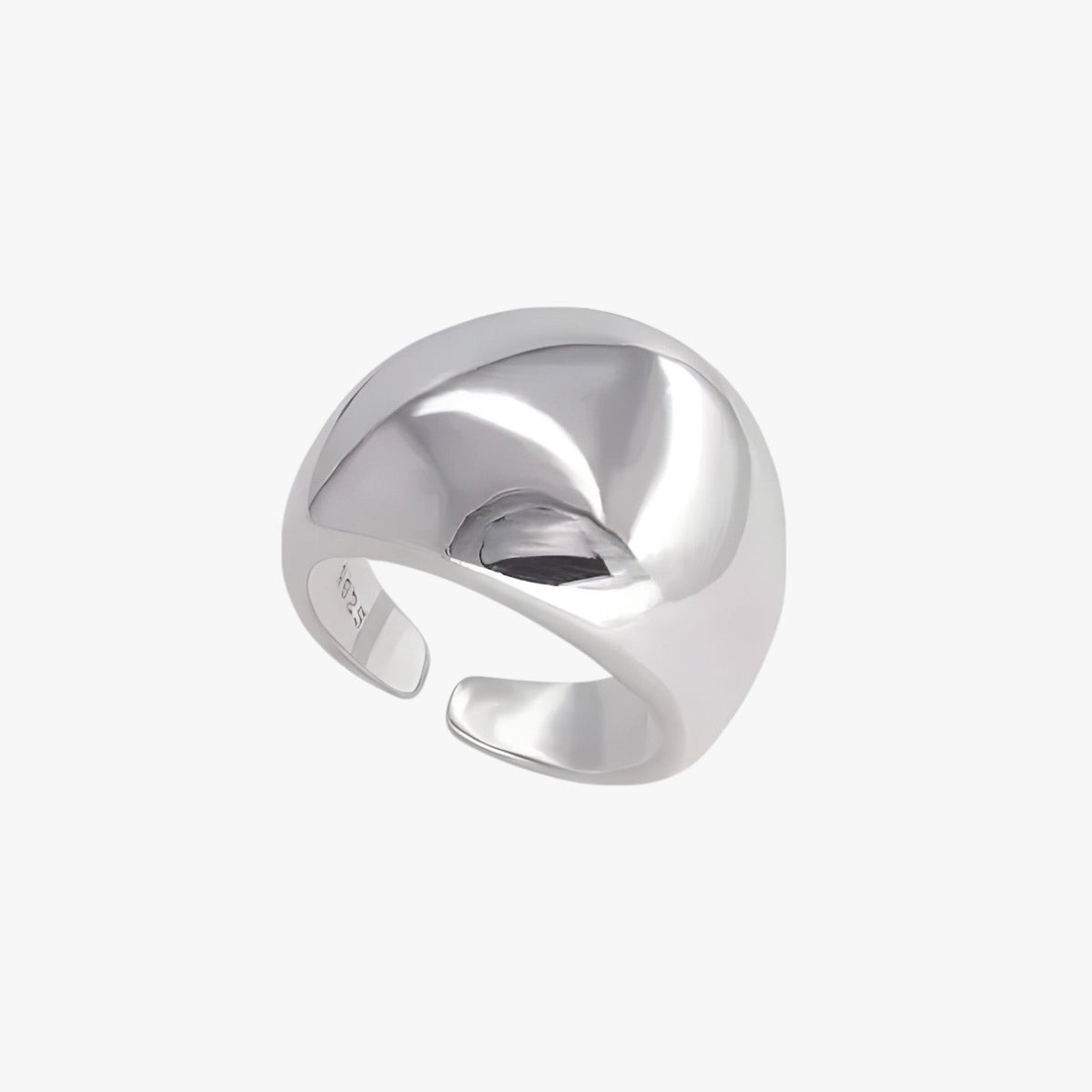 Adjustable Silver-Tone Ring with Open Band