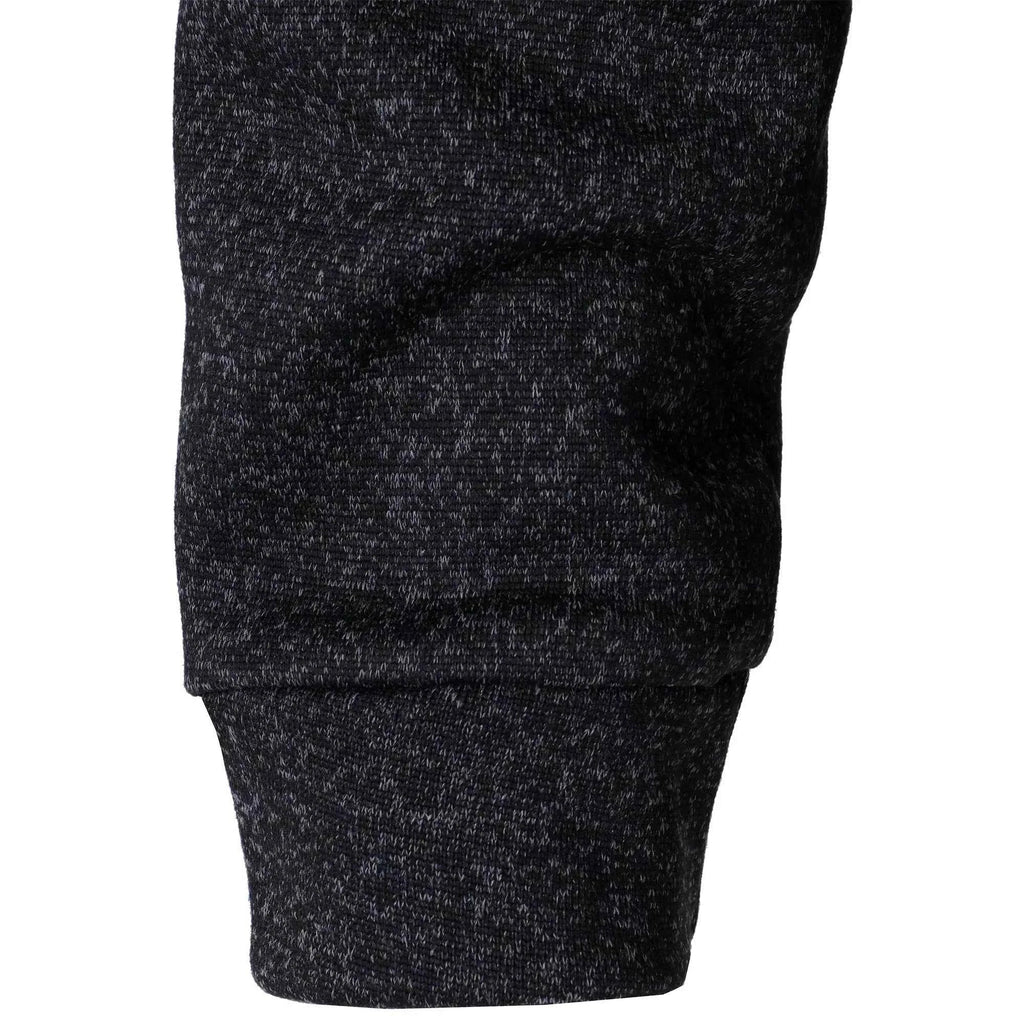 Quarter Button Knit Jumper with Suede Look Trim Details