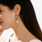 Hollow Round Torque Earrings, 18K Gold-Plated