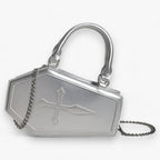 Gothic Coffin-Shaped Chain Handbag for Halloween