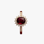 Vintage Ring with Pink-Red Zircon and Gold Plating