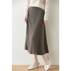 Textured Cable-Knit A-Line Maxi Skirt