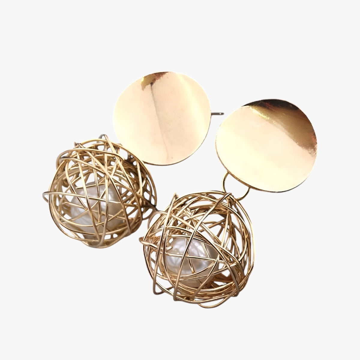 Braided Gold-Tone Hoop Earrings with Vintage Finish