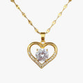 Crystal Heart and Lip Pendant Necklace