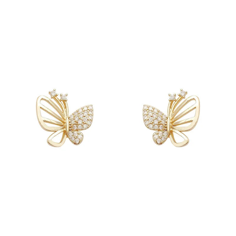 Zircon Butterfly Stud Earrings