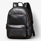 Vintage-Inspired Leather Travel Backpack for Work and School