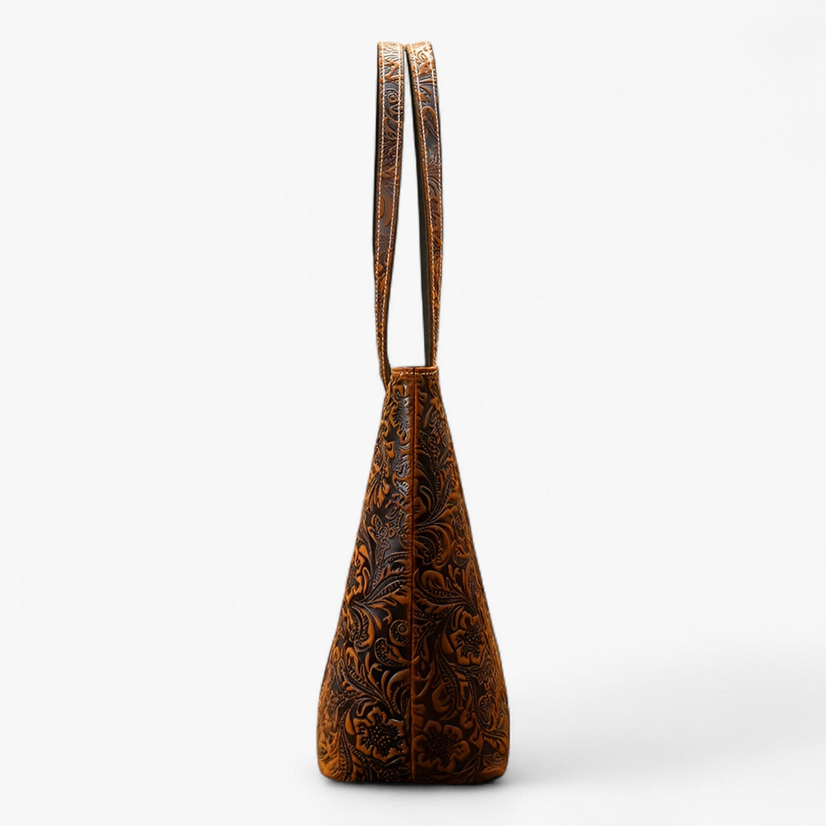 Grote handgemaakte vintage leren shopper-schoudertas voor dames
