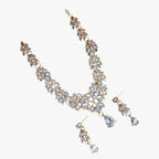 Set met ketting en oorbellen in rood kristal voor gelegenheden