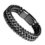 Stainless Steel Bracelet with Hidden Clasp, 19cm