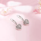 Silver-Tone Hollow Heart Earrings