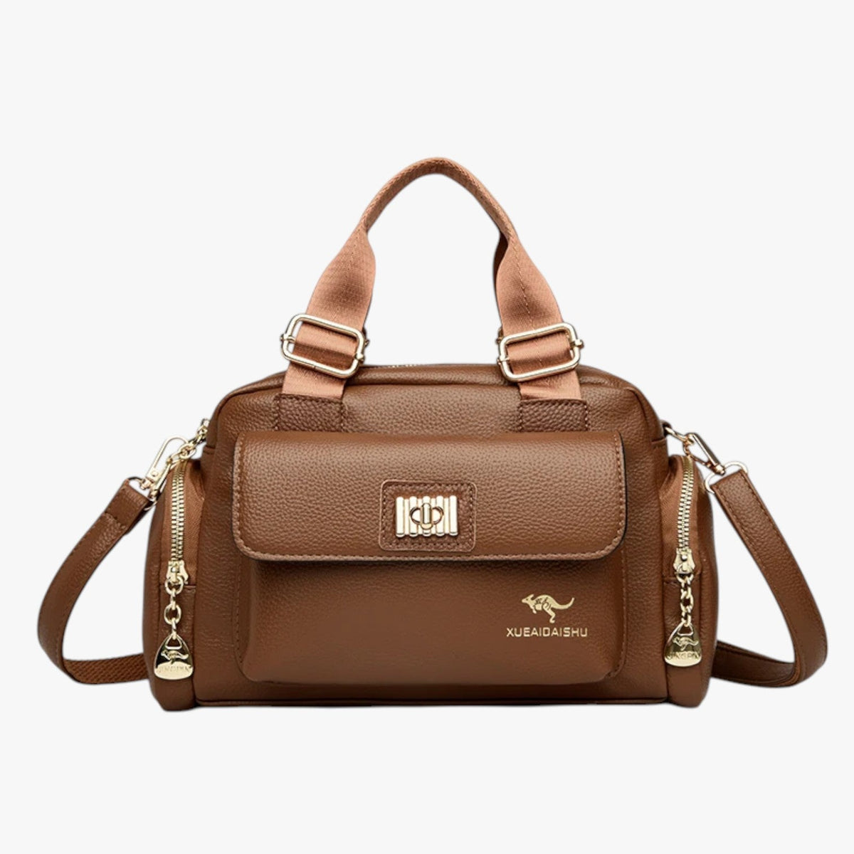 Multifunctional PU Leather Handbag with Organised Pockets