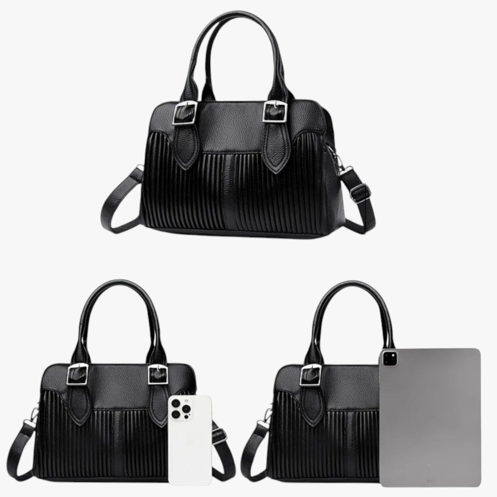 Soft PU Leather Three-Compartment Backpack