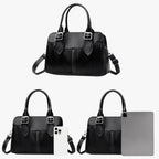 Soft PU Leather Three-Compartment Backpack