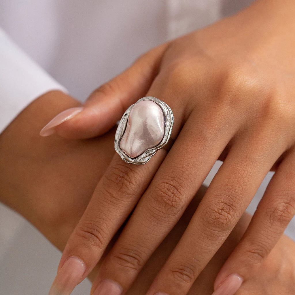 Chunky Baroque Pearl Cocktail Ring