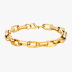 Zware stalen armband met brede schakels