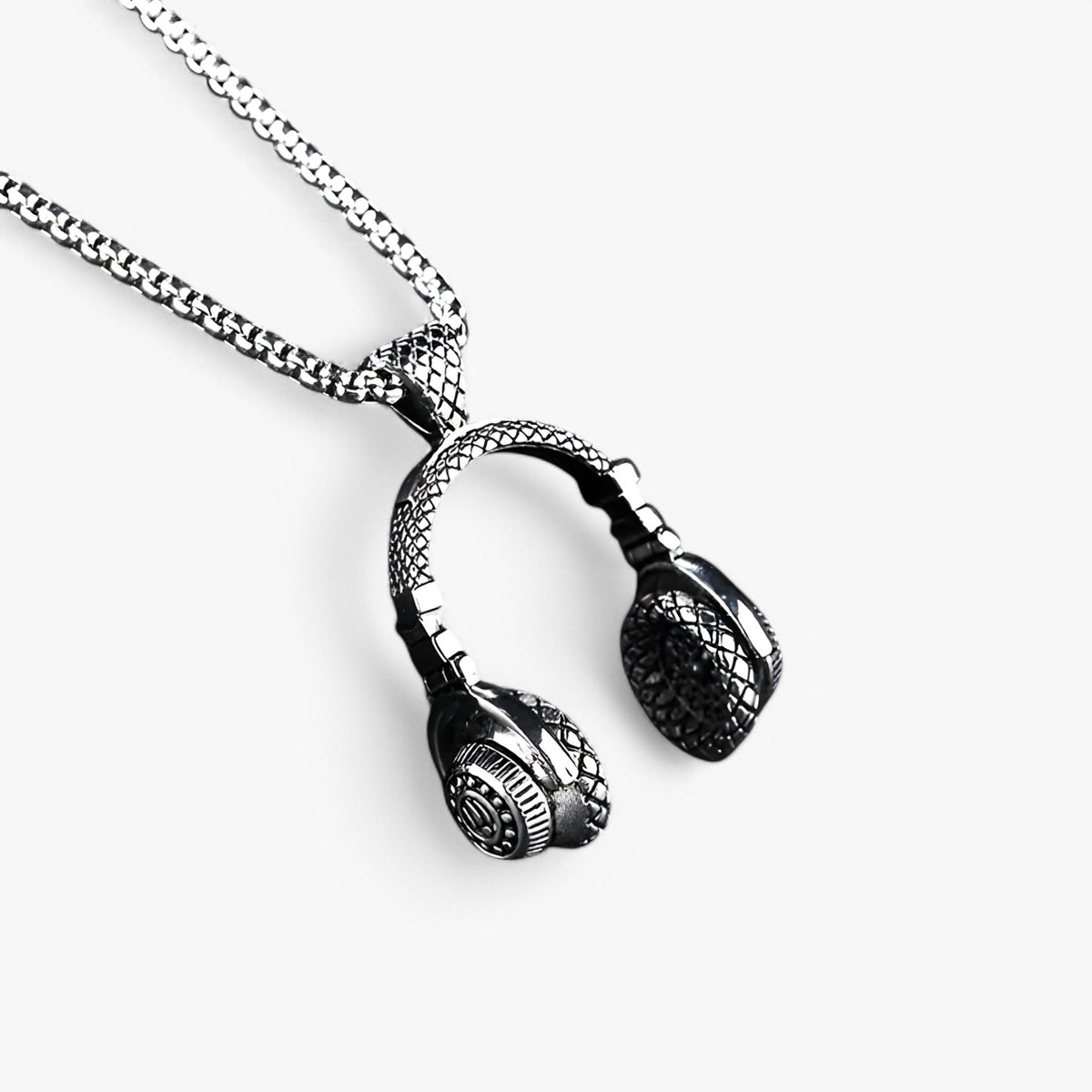Headphone Pendant Necklace in Dark Finish